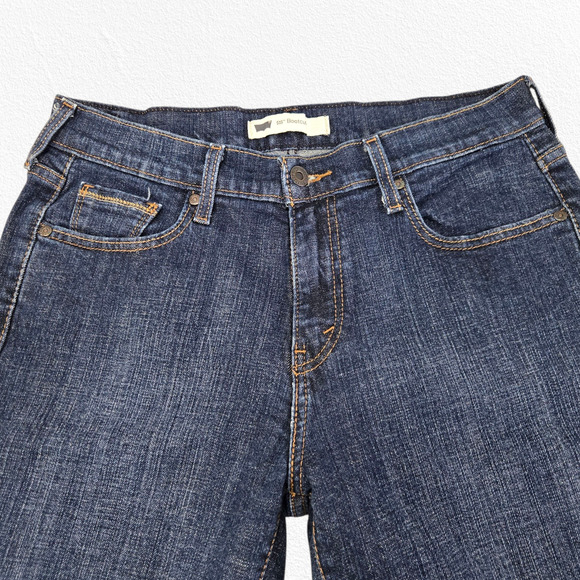 Levi’s 515 Bootcut Jeans Dark Wash Blue Mid Rise Stretch Denim Jean Size 10 / 30 - Picture 3 of 10